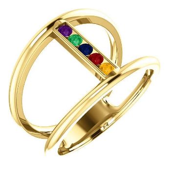 Picture of Gold 1 to 5 Stones Mother's Ring