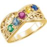 Picture of Gold 1 to 5 Round Stones Mother's Ring