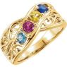 Picture of Gold 1 to 5 Round Stones Mother's Ring