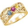 Picture of Gold 1 to 5 Round Stones Mother's Ring