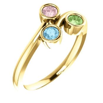 Picture of Gold 1 to 4 Round Stones Mother's Ring