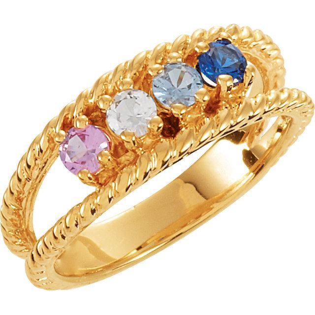 Carina Gems. Gold Mother's Ring 2 to 12 Round Stones