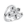 Picture of Silver 1 to 5 Round Stones Mother's Ring