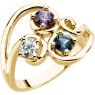 Picture of Gold 1 to 5 Round Stones Mother's Ring