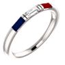 Picture of Silver 1 to 6 Baguette Stones Mother's Ring