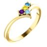 Picture of Gold 1 to 6 Round Stones Mother's Ring