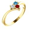 Picture of Gold 1 to 6 Round Stones Mother's Ring