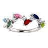 Picture of Silver 1 to 6 Marquise Stones Mother's Ring