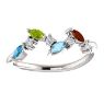 Picture of Silver 1 to 6 Marquise Stones Mother's Ring