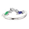 Picture of Silver 1 to 6 Marquise Stones Mother's Ring