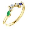 Picture of Gold 1 to 6 Marquise Stones Mother's Ring