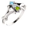 Picture of Silver 1 to 5 Round Stones Mother's Ring