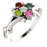 Picture of Silver 1 to 5 Round Stones Mother's Ring