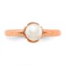 Picture of 18K Rose Gold Plated Silver Ring White Freshwater Pearl