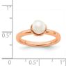 Picture of 18K Rose Gold Plated Silver Ring White Freshwater Pearl