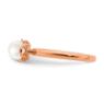 Picture of 18K Rose Gold Plated Silver Ring White Freshwater Pearl