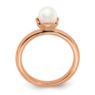 Picture of 18K Rose Gold Plated Silver Ring White Freshwater Pearl