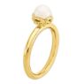 Picture of 18K Yellow Gold Plated Silver Ring White Freshwater Pearl