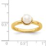 Picture of 18K Yellow Gold Plated Silver Ring White Freshwater Pearl