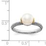 Picture of Silver Ring Antiqued White Freshwater Pearl