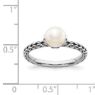 Picture of Silver Ring Antiqued White Freshwater Pearl