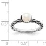 Picture of Silver Ring Antiqued White Freshwater Pearl