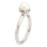 Picture of Silver Ring Rhodium Plated White Freshwater Pearl