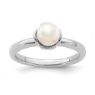 Picture of Silver Ring Rhodium Plated White Freshwater Pearl