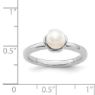 Picture of Silver Ring Rhodium Plated White Freshwater Pearl