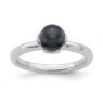 Picture of Silver Stackable Black Freshwater Pearl Ring