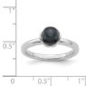 Picture of Silver Stackable Black Freshwater Pearl Ring