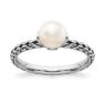 Picture of Silver Ring Antiqued White Freshwater Pearl