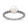 Picture of Silver Ring Antiqued White Freshwater Pearl