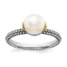 Picture of Silver Ring Antiqued White Freshwater Pearl