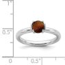 Picture of Sterling Silver Stackable Expressions Tigers Eye Rhodium-Plated Ring