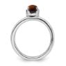 Picture of Sterling Silver Stackable Expressions Tigers Eye Rhodium-Plated Ring