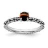 Picture of Silver Antiqued Ring Natural Tiger's Eye Stone