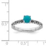 Picture of Silver Antiqued Ring Reconstituted Turquoise Stone