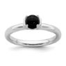 Picture of Silver Natural Black Agate Stone Ring