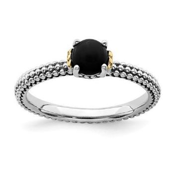 Picture of Silver Natural Onyx Stone Antiqued Ring