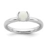 Picture of Silver Natural White Agate Stone Ring