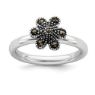 Picture of Silver Stackable Expressions Marcasite Flower Scalloped Ring