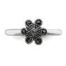 Picture of Silver Stackable Expressions Marcasite Flower Scalloped Ring