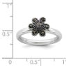 Picture of Silver Stackable Expressions Marcasite Flower Scalloped Ring