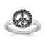 Picture of Silver Stackable Expressions Marcasite Peace Sign Ring