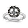 Picture of Silver Stackable Expressions Marcasite Peace Sign Ring