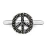 Picture of Silver Stackable Expressions Marcasite Peace Sign Ring