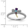 Picture of Silver Dragonfly Ring Multi Color Gemstones