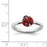 Picture of Silver Lady Bug Ring Red & Black Enameled