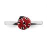 Picture of Silver Lady Bug Ring Red & Black Enameled